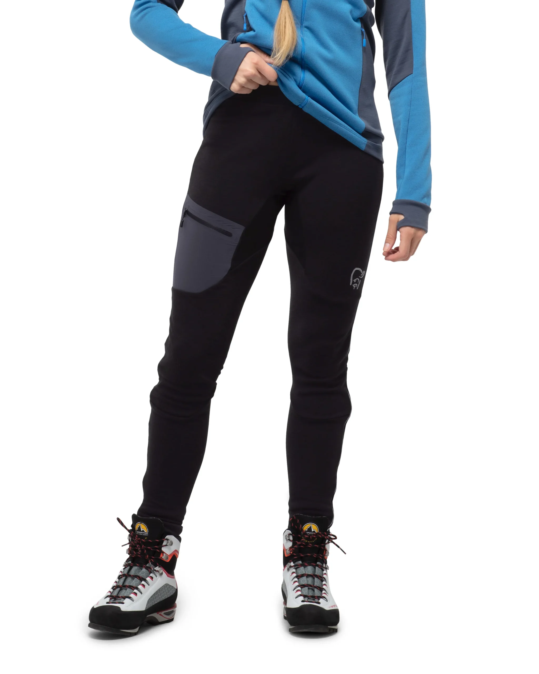 Tights/Longs-Norrøna Trollveggen Warmwool2 Stretch Tights W's Caviar Black